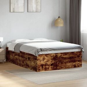 BONNEVIE Double bed,Adult bed,Bed Frame without Mattress Smoked Oak 120x200 cm VSVS449861 BONNEVIE Double bed,Adult bed,Bed Frame without Mattress Smoked Oak 120x200 cm VSVS449861
