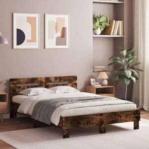 BONNEVIE Double bed,Adult bed,Bed Frame without Mattress Smoked Oak 120x200 cm VSVS954012 BONNEVIE Double bed,Adult bed,Bed Frame without Mattress Smoked Oak 120x200 cm VSVS954012