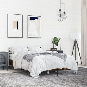 BONNEVIE Double bed,Adult bed,Bed Frame without Mattress Smoked Oak 120x200 cm VSVS966518 BONNEVIE Double bed,Adult bed,Bed Frame without Mattress Smoked Oak 120x200 cm VSVS966518
