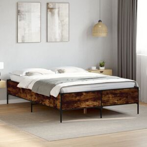 BONNEVIE Double bed,Adult bed,Bed Frame without Mattress Smoked Oak 120x200 cm VSVS967880 BONNEVIE Double bed,Adult bed,Bed Frame without Mattress Smoked Oak 120x200 cm VSVS967880