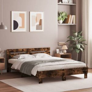 BONNEVIE Double bed,Adult bed,Bed Frame without Mattress Smoked Oak 150x200 cm King Size VSVS353425 BONNEVIE Double bed,Adult bed,Bed Frame without Mattress Smoked Oak 150x200 cm King Size VSVS353425