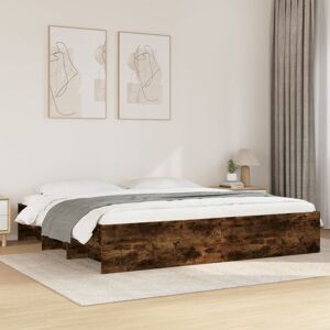 BONNEVIE Double bed,Adult bed,Bed Frame without Mattress Smoked Oak 180x200 cm Super King Engineered Wood VSVS845848 BONNEVIE Double bed,Adult bed,Bed Frame without Mattress Smoked Oak 180x200 cm Super King Engineered Wood VSVS845848