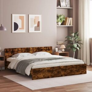 BONNEVIE Double bed,Adult bed,Bed Frame without Mattress Smoked Oak 180x200 cm Super King VSVS265566 BONNEVIE Double bed,Adult bed,Bed Frame without Mattress Smoked Oak 180x200 cm Super King VSVS265566