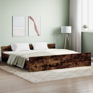 BONNEVIE Double bed,Adult bed,Bed Frame without Mattress Smoked Oak 180x200 cm Super King VSVS973909 BONNEVIE Double bed,Adult bed,Bed Frame without Mattress Smoked Oak 180x200 cm Super King VSVS973909