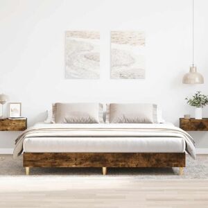 BONNEVIE Double bed,Adult bed,Bed Frame without Mattress Smoked Oak 180x200cm Engineered Wood VSVS137793 BONNEVIE Double bed,Adult bed,Bed Frame without Mattress Smoked Oak 180x200cm Engineered Wood VSVS137793