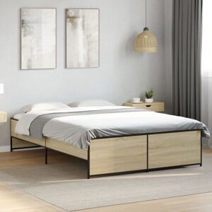 BONNEVIE Double bed,Adult bed,Bed Frame without Mattress Sonoma Oak 120x200 cm VSVS813672 BONNEVIE Double bed,Adult bed,Bed Frame without Mattress Sonoma Oak 120x200 cm VSVS813672