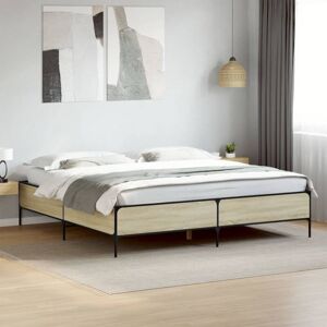 BONNEVIE Double bed,Adult bed,Bed Frame without Mattress Sonoma Oak 180x200 cm Super King VSVS362436 BONNEVIE Double bed,Adult bed,Bed Frame without Mattress Sonoma Oak 180x200 cm Super King VSVS362436