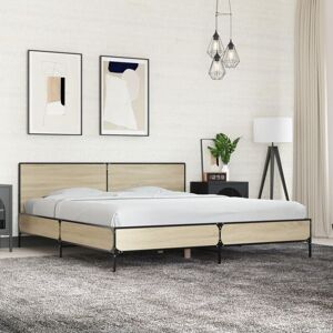 BONNEVIE Double bed,Adult bed,Bed Frame without Mattress Sonoma Oak 180x200 cm Super King VSVS944209 BONNEVIE Double bed,Adult bed,Bed Frame without Mattress Sonoma Oak 180x200 cm Super King VSVS944209
