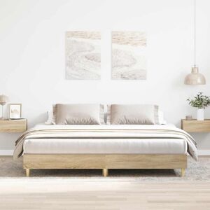 BONNEVIE Double bed,Adult bed,Bed Frame without Mattress Sonoma Oak 180x200cm Engineered Wood VSVS478009 BONNEVIE Double bed,Adult bed,Bed Frame without Mattress Sonoma Oak 180x200cm Engineered Wood VSVS478009