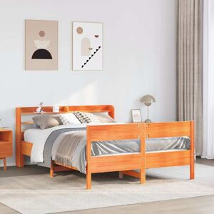 BONNEVIE Double bed,Adult bed,Bed Frame without Mattress Wax Brown 120x200 cm Solid Wood Pine VSVS142300 BONNEVIE Double bed,Adult bed,Bed Frame without Mattress Wax Brown 120x200 cm Solid Wood Pine VSVS142300