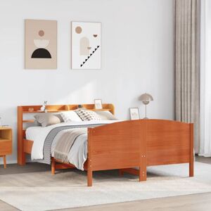 BONNEVIE Double bed,Adult bed,Bed Frame without Mattress Wax Brown 120x200 cm Solid Wood Pine VSVS302629 BONNEVIE Double bed,Adult bed,Bed Frame without Mattress Wax Brown 120x200 cm Solid Wood Pine VSVS302629