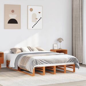 BONNEVIE Double bed,Adult bed,Bed Frame without Mattress Wax Brown 120x200 cm Solid Wood Pine VSVS856397 BONNEVIE Double bed,Adult bed,Bed Frame without Mattress Wax Brown 120x200 cm Solid Wood Pine VSVS856397