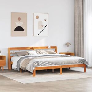 BONNEVIE Double bed,Adult bed,Bed Frame without Mattress Wax Brown 180x200 cm Super King Solid Wood Pine VSVS374007 BONNEVIE Double bed,Adult bed,Bed Frame without Mattress Wax Brown 180x200 cm Super King Solid Wood Pine VSVS374007