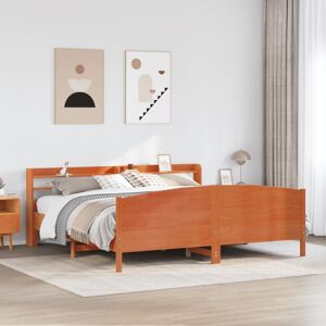 BONNEVIE Double bed,Adult bed,Bed Frame without Mattress Wax Brown 180x200 cm Super King Solid Wood Pine VSVS888462 BONNEVIE Double bed,Adult bed,Bed Frame without Mattress Wax Brown 180x200 cm Super King Solid Wood Pine VSVS888462