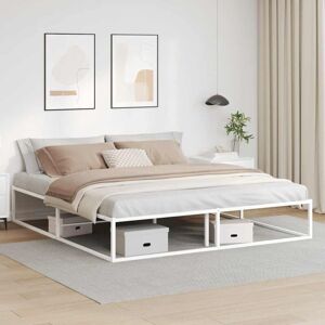 BONNEVIE Double bed,Adult bed,Bed Frame without Mattress White 180x200 cm Super King Metal VSVS135581 BONNEVIE Double bed,Adult bed,Bed Frame without Mattress White 180x200 cm Super King Metal VSVS135581