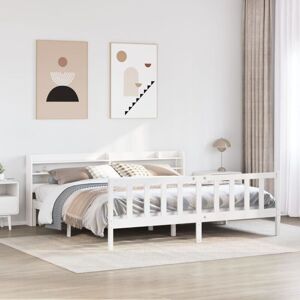BONNEVIE Double bed,Adult bed,Bed Frame without Mattress White 180x200 cm Super King Solid Wood Pine VSVS239974 BONNEVIE Double bed,Adult bed,Bed Frame without Mattress White 180x200 cm Super King Solid Wood Pine VSVS239974