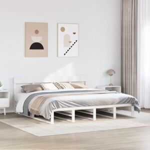 BONNEVIE Double bed,Adult bed,Bed Frame without Mattress White 180x200 cm Super King Solid Wood Pine VSVS668380 BONNEVIE Double bed,Adult bed,Bed Frame without Mattress White 180x200 cm Super King Solid Wood Pine VSVS668380