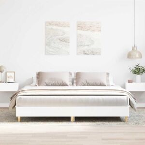 BONNEVIE Double bed,Adult bed,Bed Frame without Mattress White 180x200cm Engineered Wood VSVS594368 BONNEVIE Double bed,Adult bed,Bed Frame without Mattress White 180x200cm Engineered Wood VSVS594368
