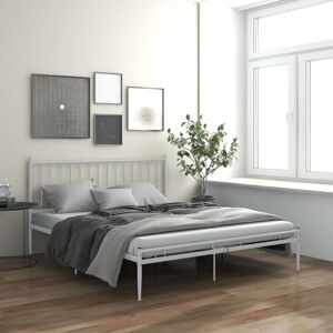 BONNEVIE Double bed,Adult bed,Bed Frame without Mattress White Metal 180x200 cm Super King VSVS591436 BONNEVIE Double bed,Adult bed,Bed Frame without Mattress White Metal 180x200 cm Super King VSVS591436