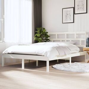 BONNEVIE Double bed,Adult bed,Bed Frame without Mattress White Solid Wood 140x190 cm (809998+814195) VSVS332302 BONNEVIE Double bed,Adult bed,Bed Frame without Mattress White Solid Wood 140x190 cm (809998+814195) VSVS332302