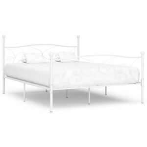 BONNEVIE Double bed,Adult bed,Bed Frame without Mattress with Slatted Base White Metal 180x200 cm Super King VSVS838259 BONNEVIE Double bed,Adult bed,Bed Frame without Mattress with Slatted Base White Metal 180x200 cm Super King VSVS838259