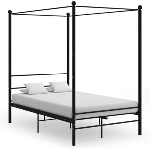 BONNEVIE Double bed,Adult bed,Canopy Bed Frame without Mattress Black Metal 120x200 cm VSVS551875 BONNEVIE Double bed,Adult bed,Canopy Bed Frame without Mattress Black Metal 120x200 cm VSVS551875