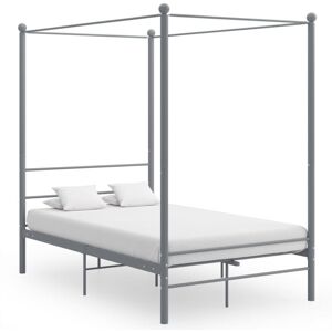 BONNEVIE Double bed,Adult bed,Canopy Bed Frame without Mattress Grey Metal 120x200 cm VSVS282918 BONNEVIE Double bed,Adult bed,Canopy Bed Frame without Mattress Grey Metal 120x200 cm VSVS282918