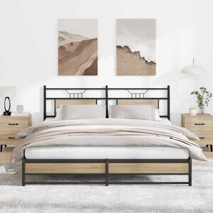 BONNEVIE Double bed,Adult bed,Metal Bed Frame without Mattress Sonoma Oak 180x200 cm Super King VSVS176844 BONNEVIE Double bed,Adult bed,Metal Bed Frame without Mattress Sonoma Oak 180x200 cm Super King VSVS176844