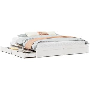 BONNEVIE Double bed,Bed Frame without Mattress White 180x200 cm Super King Solid Wood Pine CFW72072 BONNEVIE Double bed,Bed Frame without Mattress White 180x200 cm Super King Solid Wood Pine CFW72072