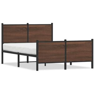 BONNEVIE Double bed,Metal Bed Frame without Mattress Brown Oak 120x200 cm CFW56950 CFW56950 BONNEVIE Double bed,Metal Bed Frame without Mattress Brown Oak 120x200 cm CFW56950 CFW56950