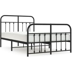 BONNEVIE Double bed,Metal Bed Frame without Mattress with Footboard Black 120x200cm CFW97594 CFW97594 BONNEVIE Double bed,Metal Bed Frame without Mattress with Footboard Black 120x200cm CFW97594 CFW97594