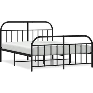 BONNEVIE Double bed,Metal Bed Frame without Mattress with Footboard Black 160x200cm CFW26999 CFW26999 BONNEVIE Double bed,Metal Bed Frame without Mattress with Footboard Black 160x200cm CFW26999 CFW26999