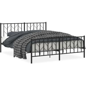 BONNEVIE Double bed,Metal Bed Frame without Mattress with Footboard Black 160x200cm CFW27095 CFW27095 BONNEVIE Double bed,Metal Bed Frame without Mattress with Footboard Black 160x200cm CFW27095 CFW27095
