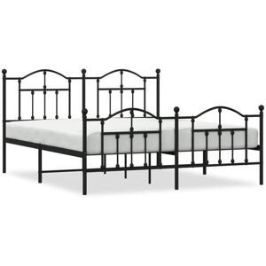BONNEVIE Double bed,Metal Bed Frame without Mattress with Footboard Black 180x200cm CFW51686 CFW51686 BONNEVIE Double bed,Metal Bed Frame without Mattress with Footboard Black 180x200cm CFW51686 CFW51686