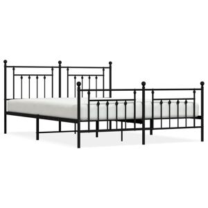 BONNEVIE Double bed,Metal Bed Frame without Mattress with Footboard Black 180x200cm CFW93530 CFW93530 BONNEVIE Double bed,Metal Bed Frame without Mattress with Footboard Black 180x200cm CFW93530 CFW93530