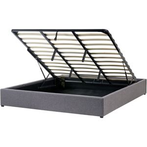 Beliani Bed Frame Dark Grey - EU Super King Size - Slatted Bed Beliani Bed Frame Dark Grey - EU Super King Size - Slatted Bed