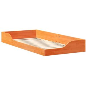 Floor Bed Frame Wax brown 80 x 200 cm Solid pine wood vidaXL Floor Bed Frame Wax brown 80 x 200 cm Solid pine wood vidaXL
