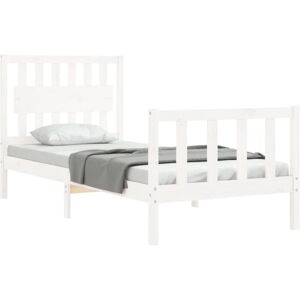 Bed Frame without Mattress White Single Solid Wood Pine vidaXL Bed Frame without Mattress White Single Solid Wood Pine vidaXL