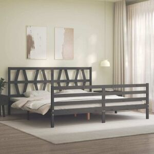 Bed Frame without Mattress Grey 200x200 cm Solid Wood Vidaxl Bed Frame without Mattress Grey 200x200 cm Solid Wood Vidaxl
