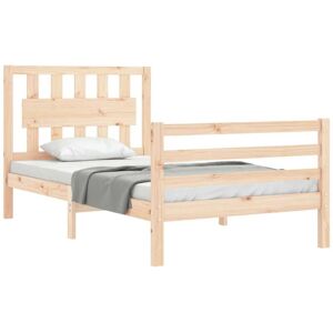 vidaXL Bed Frame - 75x190 cm Solid Wood Support with Headboard vidaXL Bed Frame - 75x190 cm Solid Wood Support with Headboard