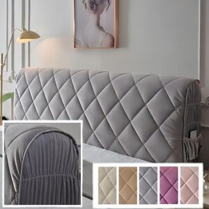 gray, 180cm, Double/Single Bed Headboard Cover, Padded, Elastic, Dustproof, Cotton, Thick, Anti-Scratch, Cushion gray, 180cm, Double/Single Bed Headboard Cover, Padded, Elastic, Dustproof, Cotton, Thick, Anti-Scratch, Cushion