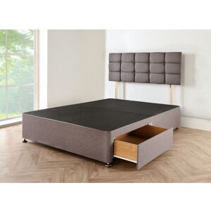 SR LIVING LTD Grey LINEN Look Fabric Divan Bed Base with Headboard KING SIZE Bed Frame with 20 Inches High Headboard and 2 Storage Drawers (5FT KING SIZE) SR LIVING LTD Grey LINEN Look Fabric Divan Bed Base with Headboard KING SIZE Bed Frame with 20 Inches High Headboard and 2 Storage Drawers (5FT KING SIZE)