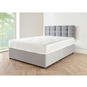 Sr Living Ltd - Grey suede divan bed set with Mattress and Headboard 2 Storage Drawers – 4FT Small Double Divan Bed with Matching Headboard with 2 Sr Living Ltd - Grey suede divan bed set with Mattress and Headboard 2 Storage Drawers – 4FT Small Double Divan Bed with Matching Headboard with 2