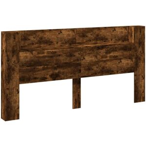 Headboard Smoked Oak 200 x 16.5 x 103.5 cm Engineered Wood vidaXL Headboard Smoked Oak 200 x 16.5 x 103.5 cm Engineered Wood vidaXL