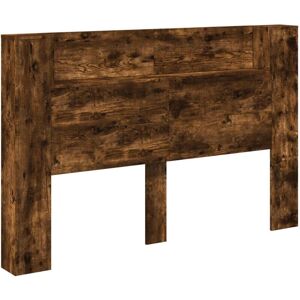 Headboard Smoked Oak 160 x 16.5 x 103.5 cm Engineered Wood vidaXL Headboard Smoked Oak 160 x 16.5 x 103.5 cm Engineered Wood vidaXL