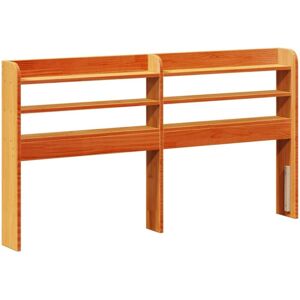 Headboard with Shelves Wax Brown 120 cm Solid Wood Pine Vidaxl Headboard with Shelves Wax Brown 120 cm Solid Wood Pine Vidaxl