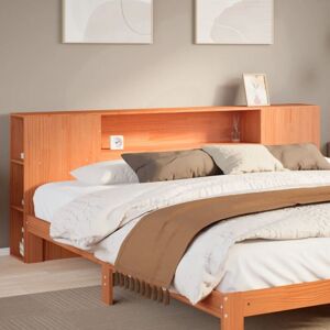 Headboard with Storage Wax Brown 200 cm Solid Wood Pine Vidaxl Headboard with Storage Wax Brown 200 cm Solid Wood Pine Vidaxl