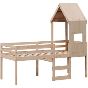 Vidaxl - High Sleeper Bed without Mattress 75x190 cm Small Single Solid Wood Pine Vidaxl - High Sleeper Bed without Mattress 75x190 cm Small Single Solid Wood Pine
