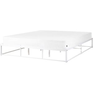 Beliani Bed Frame White Metal Super King - Industrial Style Beliani Bed Frame White Metal Super King - Industrial Style