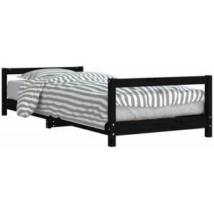 vidaXL Kids Bed Black Pine 90x190cm - Kids Bed Type vidaXL Kids Bed Black Pine 90x190cm - Kids Bed Type